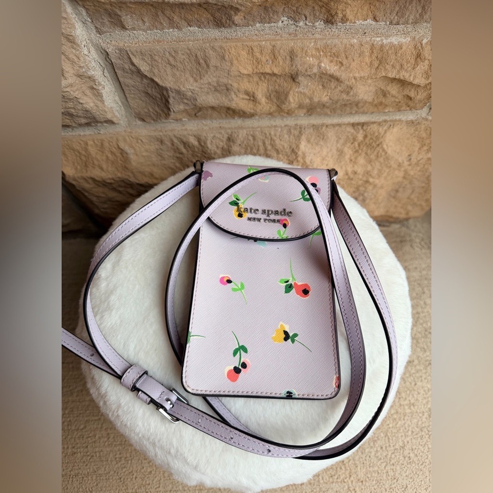 kate spade lilac floral crossbody phone bag - Picture 4 of 16